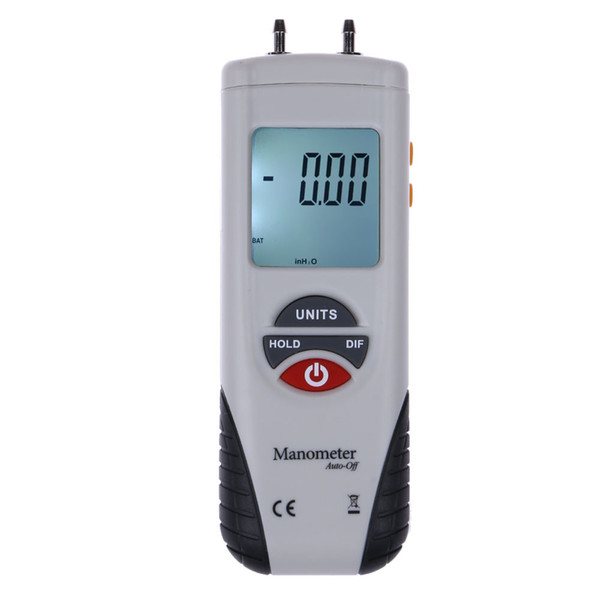 LCD Digital Manometer Differential Air Pressure Gauge Manometro 2Psi 13.79Kpa Tester Tools 11 Selectable Scales & Units