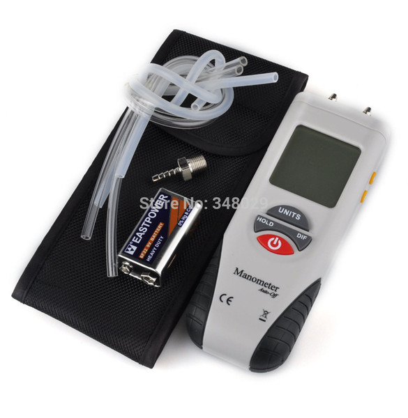 Wholesale-High quality Digital pressure gauge Portable LCD air pressure gauge manometro differential pressure manometers free shipping