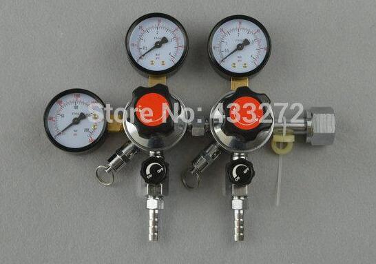 Economical Dual CO2 Gauge Regulator Homebrew CO2 Regulator, 0~3000psi, 0~60psi, CGA320r with 3/8