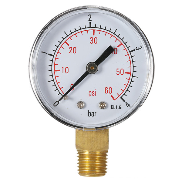 Freeshipping 50mm manometer Pool Filter Water Pressure Dial Hydraulic Pressure Gauge manometre pression 1/4