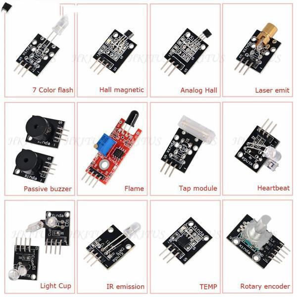 Wholesale High Quality 37 modules 37 in 1 sensor suite UNO sensor kit starter kit for arduino Kit DIY Free Shipping