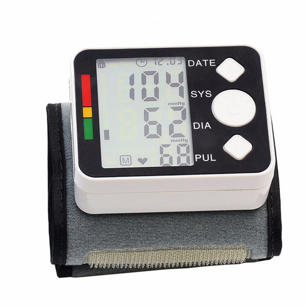 Top-quality Portable Blood Pressure Meter Digital Monitor Wrist Automatic Sphygmomanometer for Home Health Care Measurement