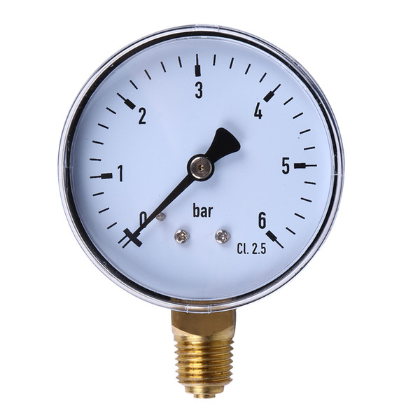 1/4 Inch Manometer 6 Bar Compressor Compressed Air Pressure Gauge for Air Water Oil Gas Measurement