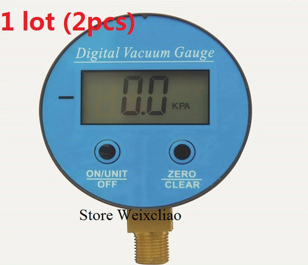 Digital Vacuum Gauge Pressure Gauge Battery Powered Digital LCD Display Manometer G1/4 -100KPa-0 1 lot (2pcs) Free Shipping