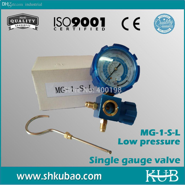 -Free shipping Refrigerant pressure gauge with Sight Glass refrigerant table psi kpa Low pressure gauge