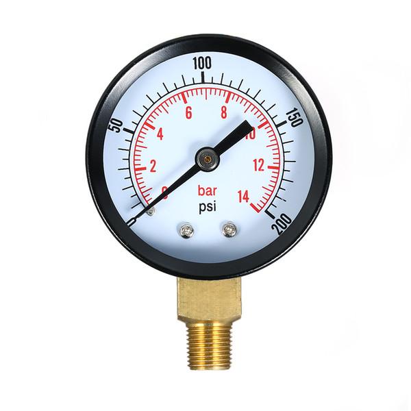 0~200psi 0~14bar 1/8 inch NPT Dual Scale Mechanical Pressure Gauge Pool Filter Aquarium Water Air Pressure Gauge Meter