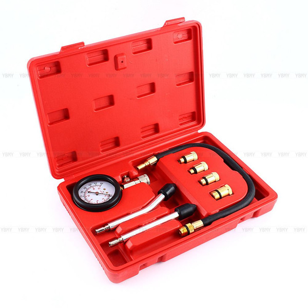 Freeshipping Automotive Motorcycles Petrol Engine Compression Test Gauge Tester Kit Tool Set