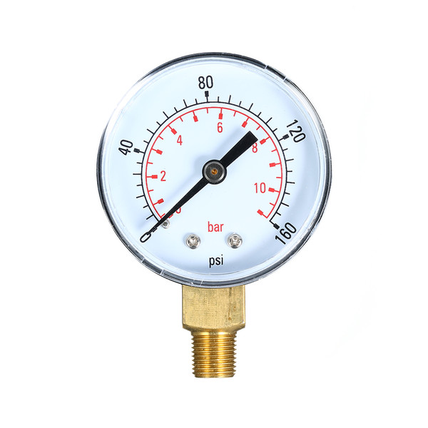 0~160psi 0~11bar 1/8 inch NPT Dual Scale Mechanical Pressure Gauge Pool Filter Aquarium Water Air Pressure Gauge Meter