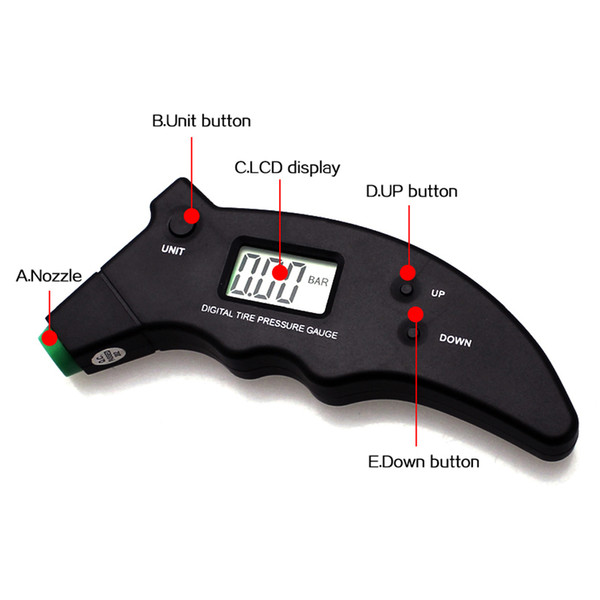 Electonic Digital Manometer Digital Tire Pressure Gauge High Precision LCD Backlight 3-150PSI Unit UP Down Button