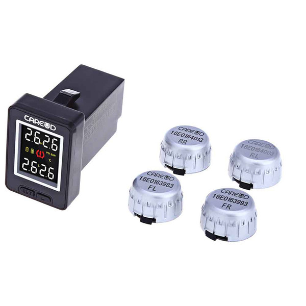 Freeshipping New U912 Car Tire Pressure Wireless Monitoring System TPMS 4 External Sensors LCD Display Embedded Monitor for Toyota