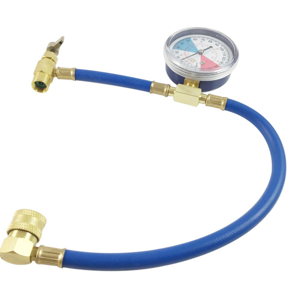 Metal R134a Recharge Measuring Hose Pressure Gauge Adapter Car Air Conditioning Refrigerant Charging Pipe 300mm