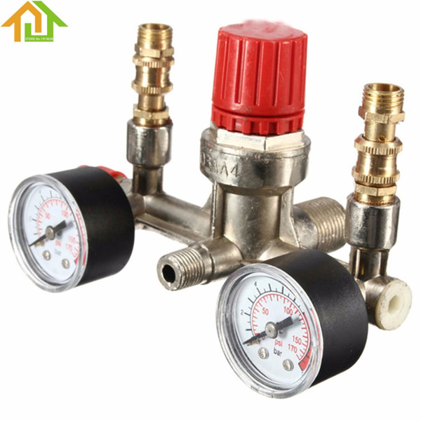 Freeshipping Adjustable 175PSI Air Compressor Pressure Control Switch Air Regulator and Press Gauges