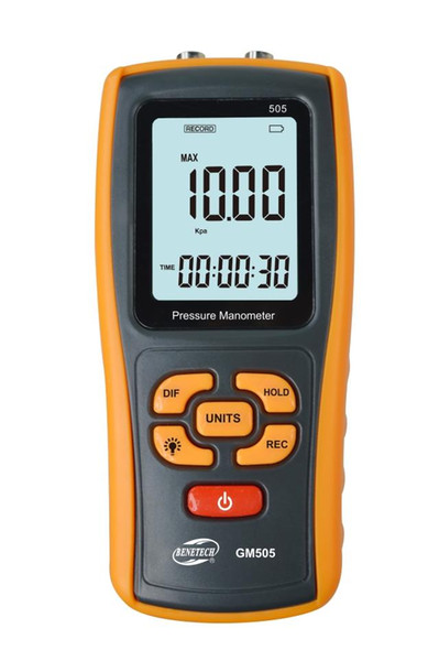 GM505 Handheld Digital Pressure Meter Manometer +/- 10kPa Pressure Gauge Tester USB Manometro