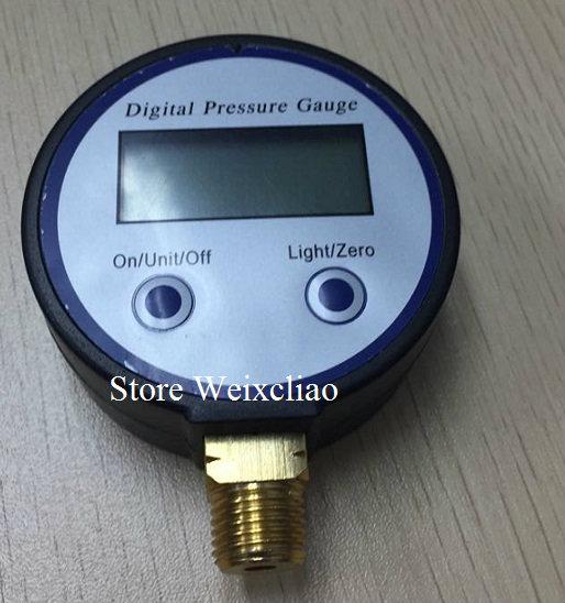 Pressure Gauge Battery Powered Digital LCD Display Pressure Gauge Manometer G1/4 1 3-200PSI Brass Port Free Shipping