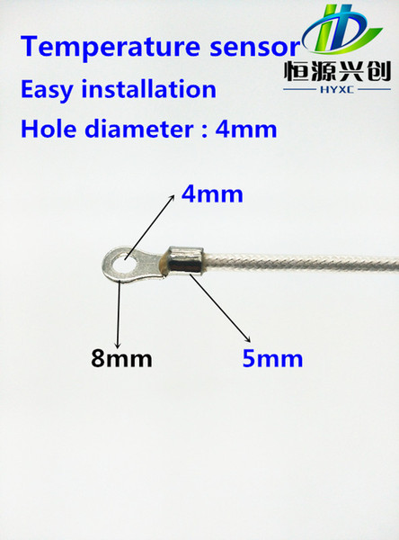 Free shipping three-wire system tetrafluoroethylene silver shielded cable SMD temperature sensor / PT100 platinum RTD / mounting hole diamet