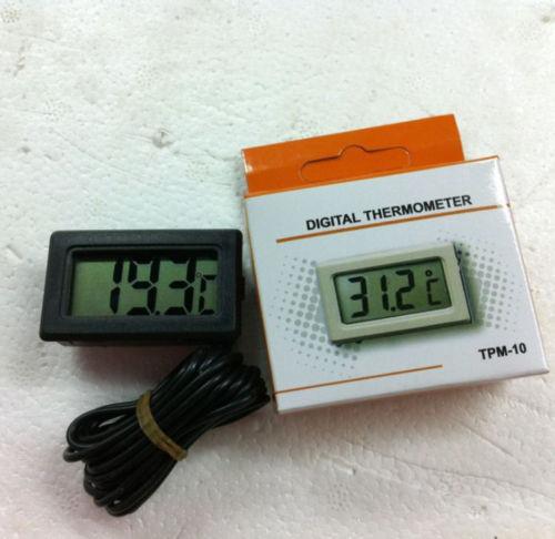 Mini Thermometer small Digital LCD Combo Sensor Wired Aquarium Thermometer Freezer Thermometer -50~110C Controller black