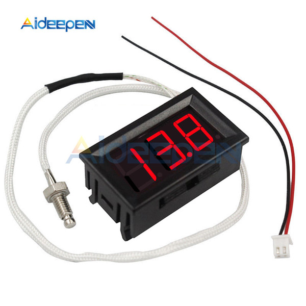 DC 12V XH-B310 LED Digital Display K-Type Thermometer Temperature Meter M6 Thread/Stick Thermocouple Tester -30~800C Thermograph