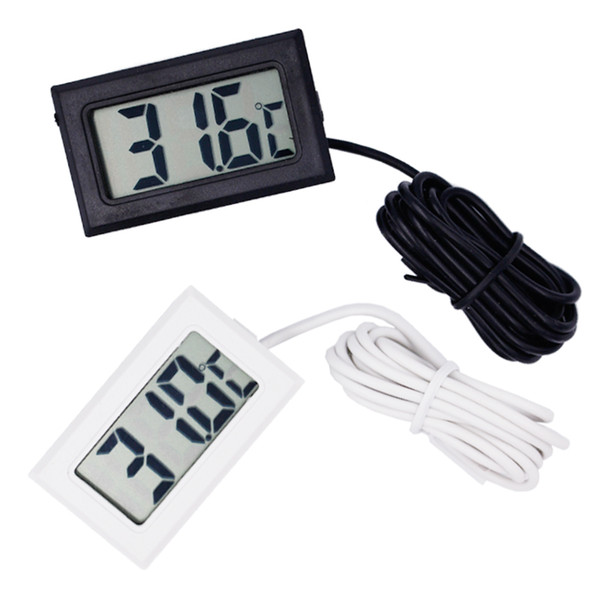 Digital LCD Probe Fridge Freezer Thermometer Thermograph Meter for Refrigerator 110C ( Black / White ) 14%off