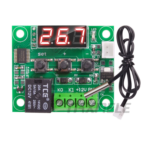 W1209 DC 12V LED Digital Thermostat Temperature Control Thermometer Thermo Controller Switch Module + NTC Sensor Mini thermostat