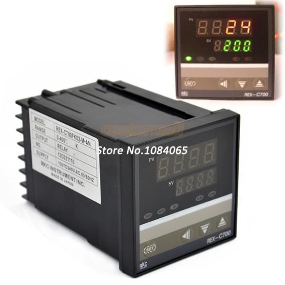 2Pcs/Lot PID Digital Temperature Control Controller Thermocouple 0 to 400 Degree REX-C700 Relay Output TK0455