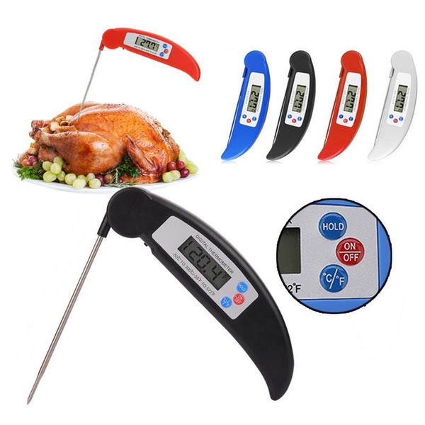 Folding Digital LCD Cooking Food Kitchen Probe Thermometer Meat BBQ The kitchen thermometer Outdoor barbecue partner wn087