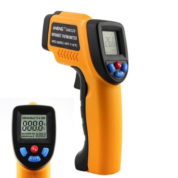 Infrared Thermometer Non-Contact Laser LCD Display IR Infrared Digital Pyrometer laser Outdoor thermometer For Industry Home Use +NB