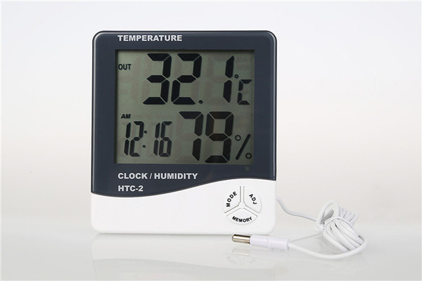 LCD Thermometer Hygrometer Temp Humidity Clock HTC-1 Hygrometers Clockes 1000pcs/lot fast shipment by Fedex DHL