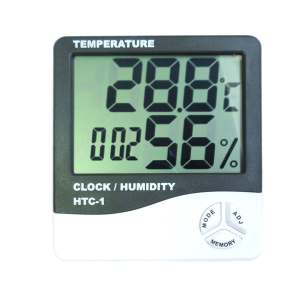 HTC-1 Indoor Room LCD Electronic Temperature Humidity Meter Digital Thermometer Hygrometer Weather Station Alarm Clock Thermometro