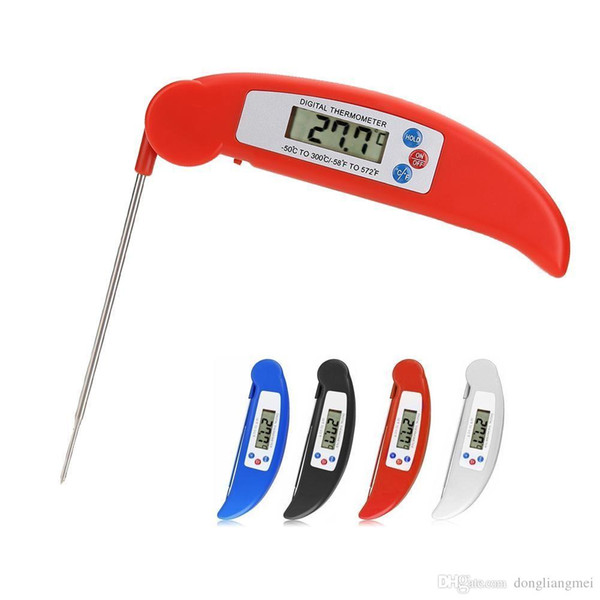 Folding Digital LCD Cooking Food Kitchen Probe Thermometer Meat BBQ The kitchen thermometer Outdoor barbecue partner wn087