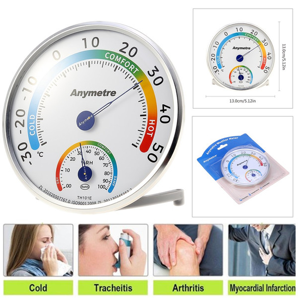 New -30~50C 0~100%RH Analog Thermometer Hygrometer Indoor And OutdoorTemperature And Humidity Tester Meter