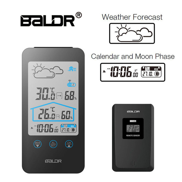 Wireless Weather Station Forecast Calendar Clock Thermometer Hygrometer Temperature Humidity Meter Monitor