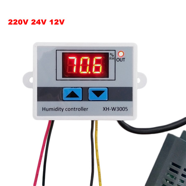 Digital Humidity Controller 220V 12V 24V Hygrometer Humidity Control Switch 0~99%RH Hygrostat with sensor