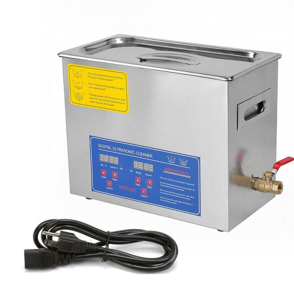 6L Tank Capacity Digital Control 6 Liter Stainless Steel Digital Ultrasonic Cleaner with Bracket and Drainage System