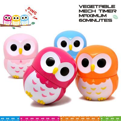 2018 new owl Kitchen Timer 60 Minute Mechanical Timer Count down Owlet timers Boiled egg timer assorted color