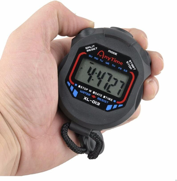 Classic Digital Professional Handheld LCD Chronograph Sports Stopwatch Timer Stop Watch with string 2017 new sale