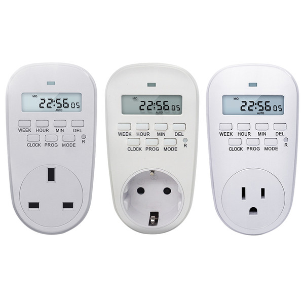 230VAdjustable Programmable Setting of Clock/ On/ Off Time Digital Timer Switch Energy Saving Smart Power Socket EU /US/ UK Plug