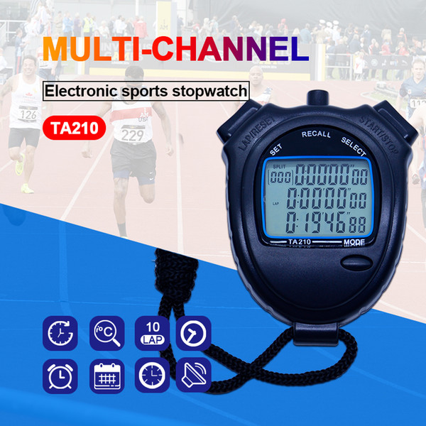 Sports stopwatch Three rows of 10 channels seconds counter Track and field sports stopwatch Running a timer TA210