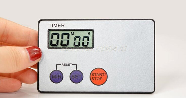 100PCS Pocket Credit Card Size Kitchen Timer Digital Countdown Cooking Timer Count Down Alarm Clock Kitchen Tools