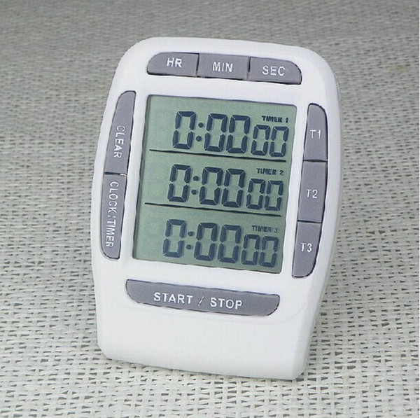 3 Channels Electronic Timers Laboratory Reminder Countdown Timer Digital Stopwatch Multi Functional Timer Interval Timer Stopwatch