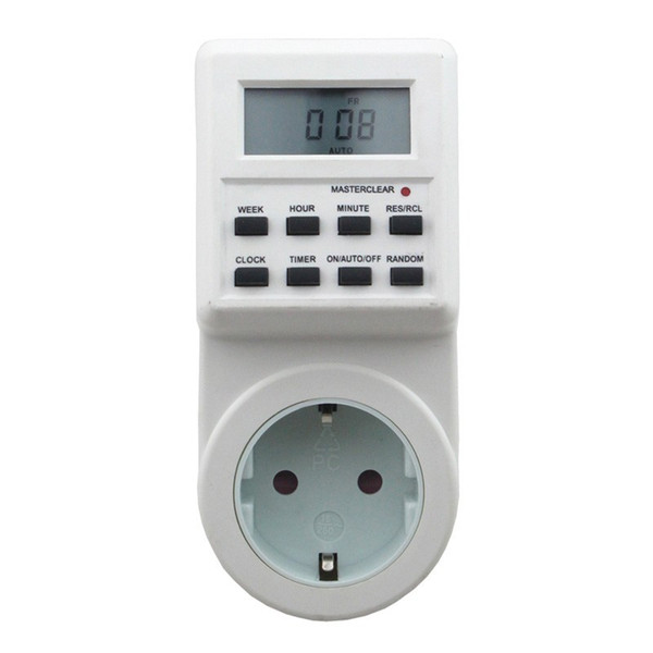 Freeshipping 5 pcs/lot Digital Timer 1 min-7 days Digital LCD Electronic Plug-in Programmable Timer Switch battery is built-in