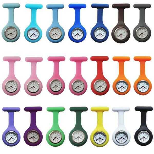 New Nurses Watches Doctor portable Fob Watch Brooches Silicone Tunic Batteries Medical Nurse Watch Quartz with Clip