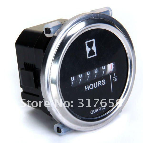 Wholesale-OP-New Black Waterproof Vehicle Tractor Car Boat Motor Motorcycle Hour Meter DC 6 to 50V - Trim Ring