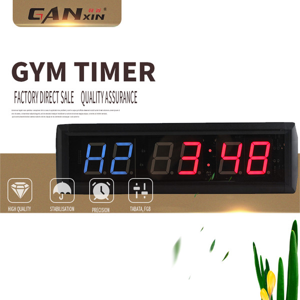 [GANXIN] 1.8'' 6Digits LED Wall Clock LED Countdown Interval Clock Workout Timer For Garage Home Gym Crossfit Training