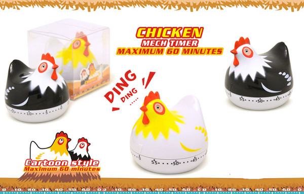 DHL Chicken Shape Kitchen timer Rooster Egg timer Count down timer Rotating Alarm with 60 Minutes for Cooking