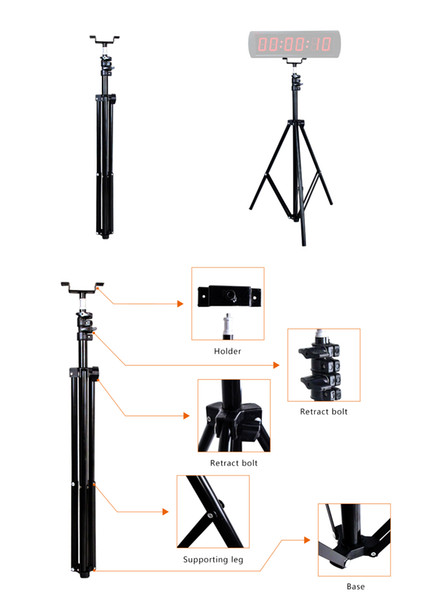 [GANXIN]Free Shipping Portable Indoor and Outdoor Use Metal Foldable Stand Tripod Extendable with Holder