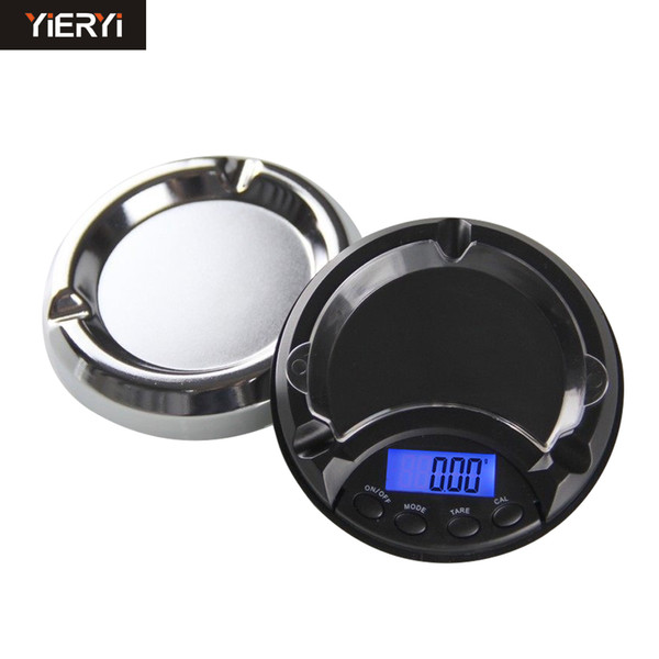 YIERYI 100g/ 0.01g 200g/0.01g 500g/0.01g Electronic Digital Scale Ashtray Pocket Jewelry Weighing Carat Balance LCD Display