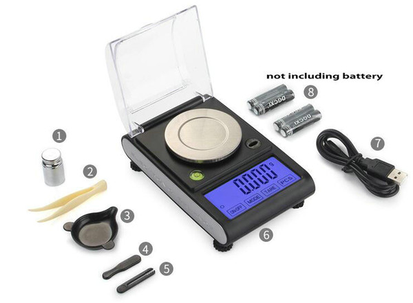 Backlight 50g x 0.001g Electronic LCD Touch Screen Digital Scale Jewelry Gold Diamond Gram Scale With Horizontal balancer