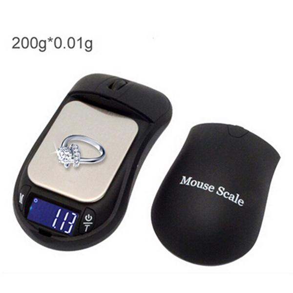 Professional Mouse Digital Scale & Safe with Stash Hide 200g x 0.01g Weight Pocket Scale with Mouse Shape black