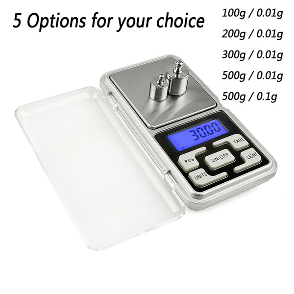 Mini Pocket Scale 200g 0.01g Electronic digital pocket scales Jewelry Diamond herbs Balance Scale LCD Display 100g 300g 500g 0.1g