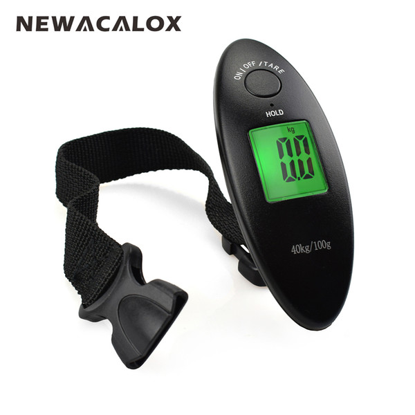 NEWACALOX 40kg x 100g Mini Digital Scale for Fishing Luggage Travel Weighting Steelyard LCD Hanging Electronic Strap Scale